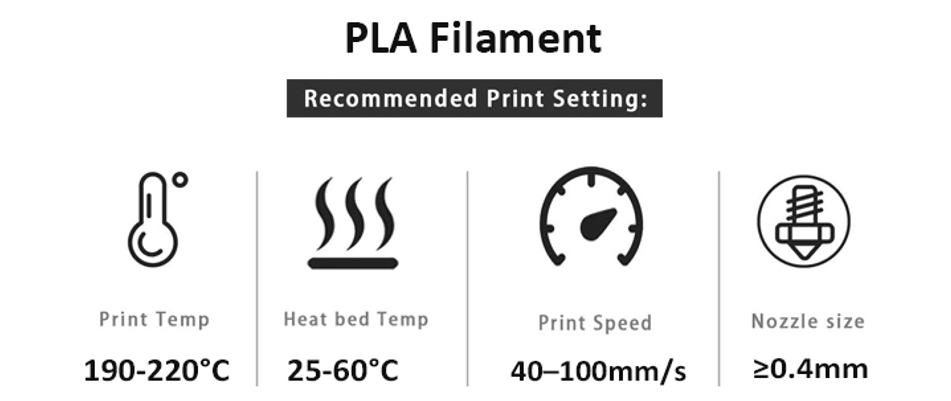 1.75mm 1kg Ora PLA 3D Printila Filamento